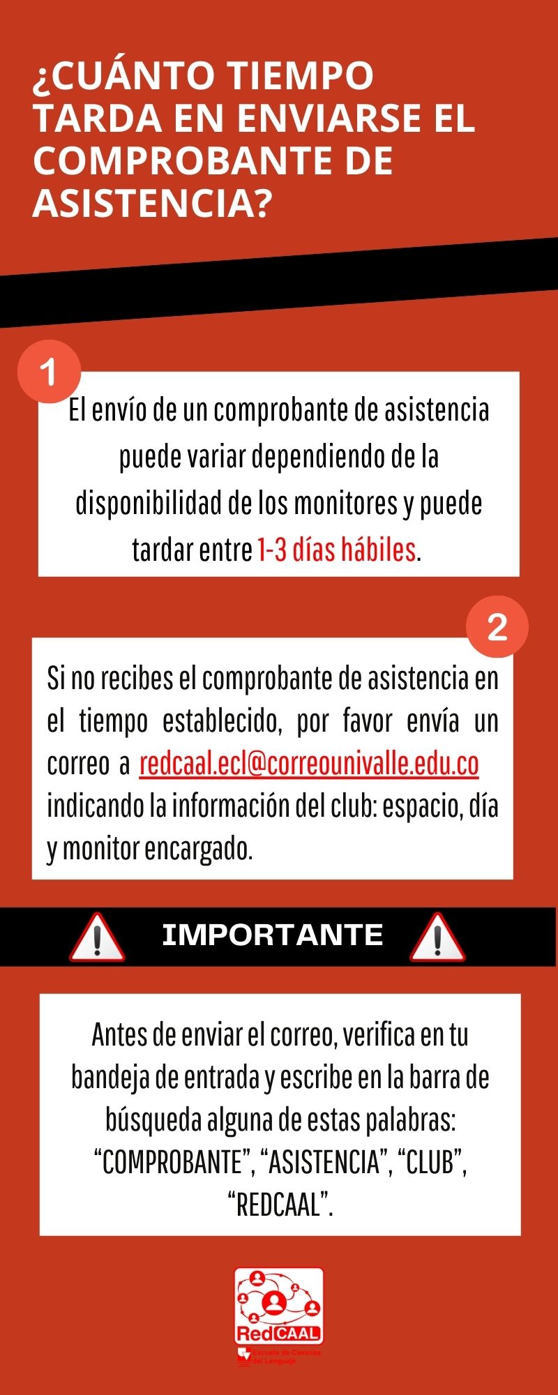 ¿Cuánto tiempo tarda en enviarse el comprobante de asistencia?