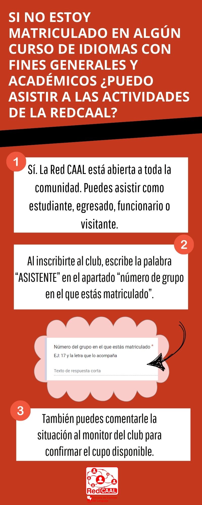 ¿Puedo asistir a las actividades de la RedCAAL?